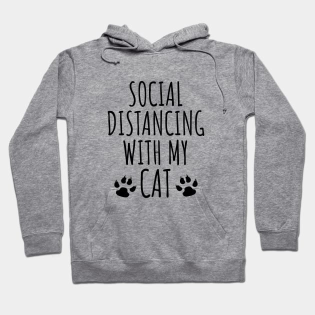 Social distancing with my cat Hoodie by LunaMay